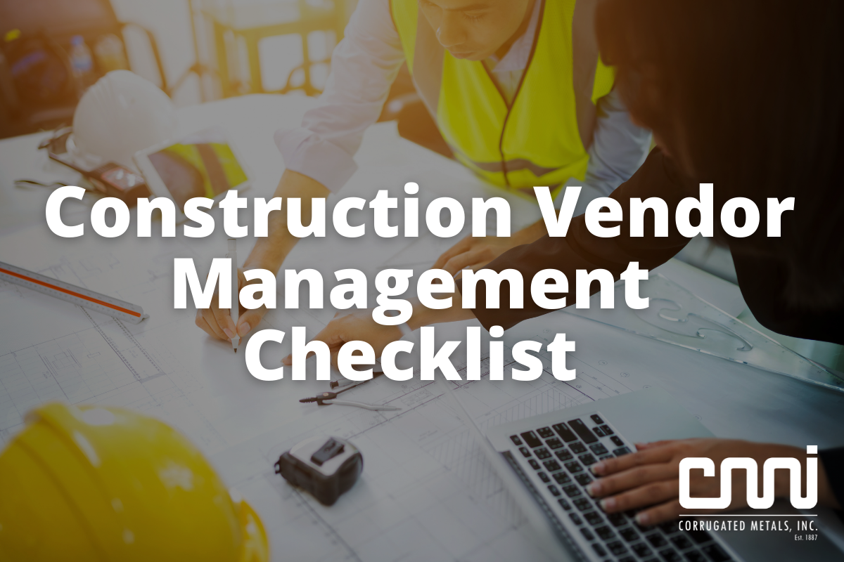 construction vendor management checklist