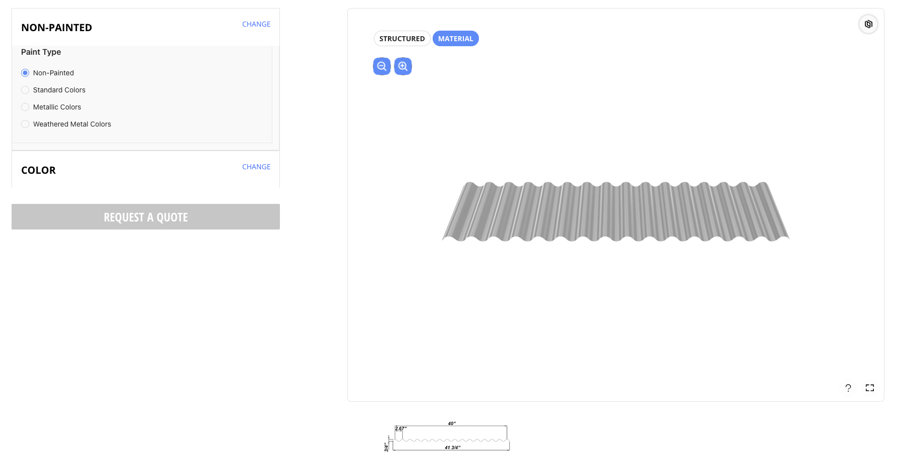 Corrugated Metals Product Configurator